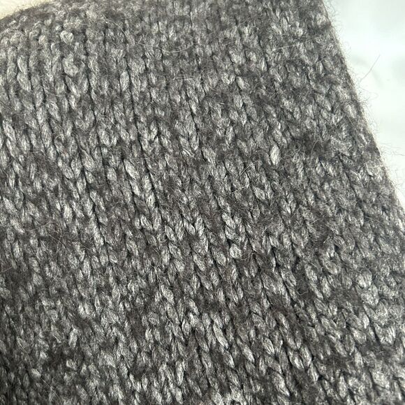 Joie Sweater Size M/L Black Wool Alpaca Blend Open Front Cardigan Fringe Long - Picture 4 of 6